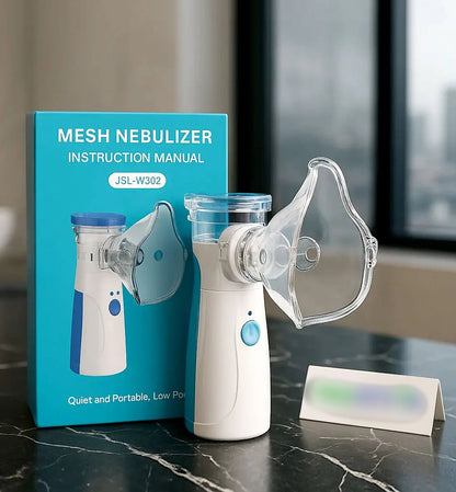 Portable Nebulizer Kit. 2 Masks for Kids and Adults (Cell & Type-C Operated)